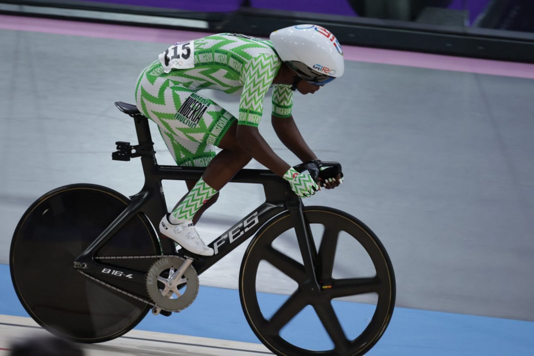 Nigerian Cyclist Borrows Bicycle From German Team at 2024 Olympics in Paris.