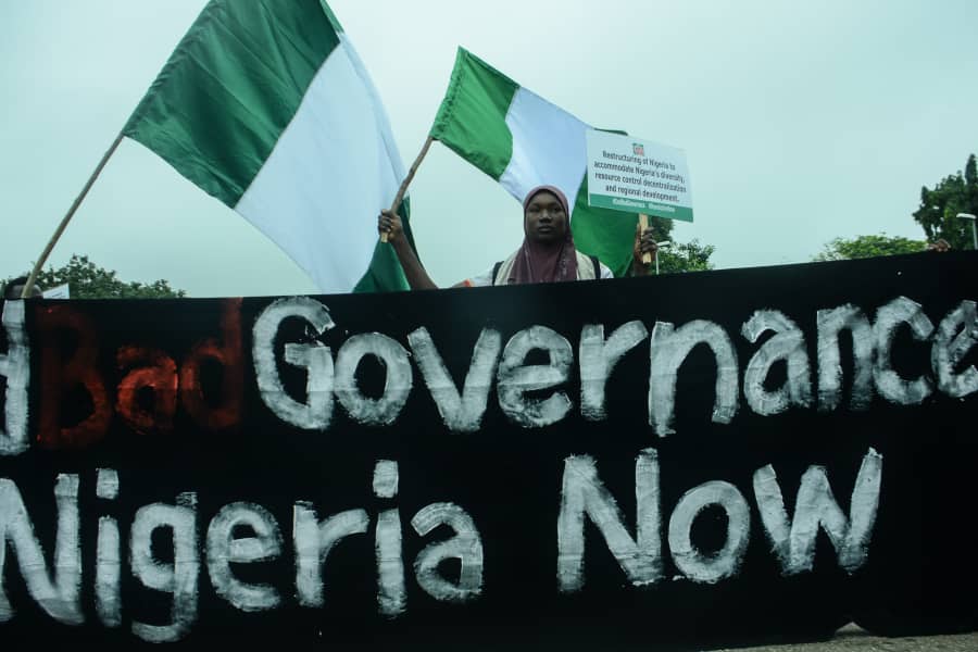 #EndBadGovernanceInNigeria protesters in Abuja on Thursday, August 1, 2024.
